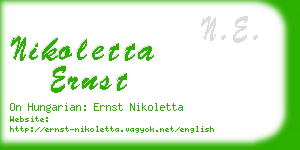 nikoletta ernst business card